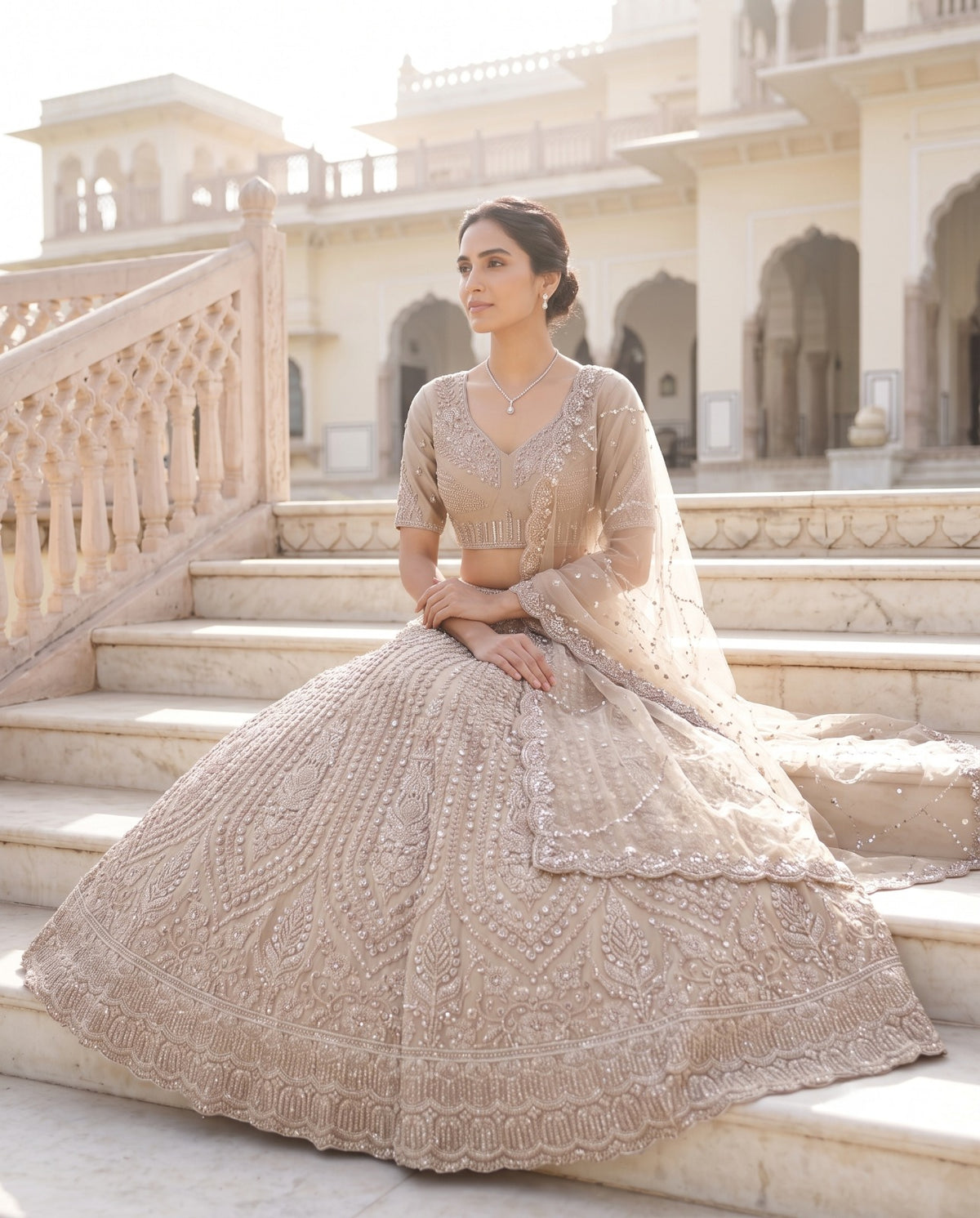 MyFashion -REET Evara Embroidery Sequence Beads Work Net Lehenga Choli