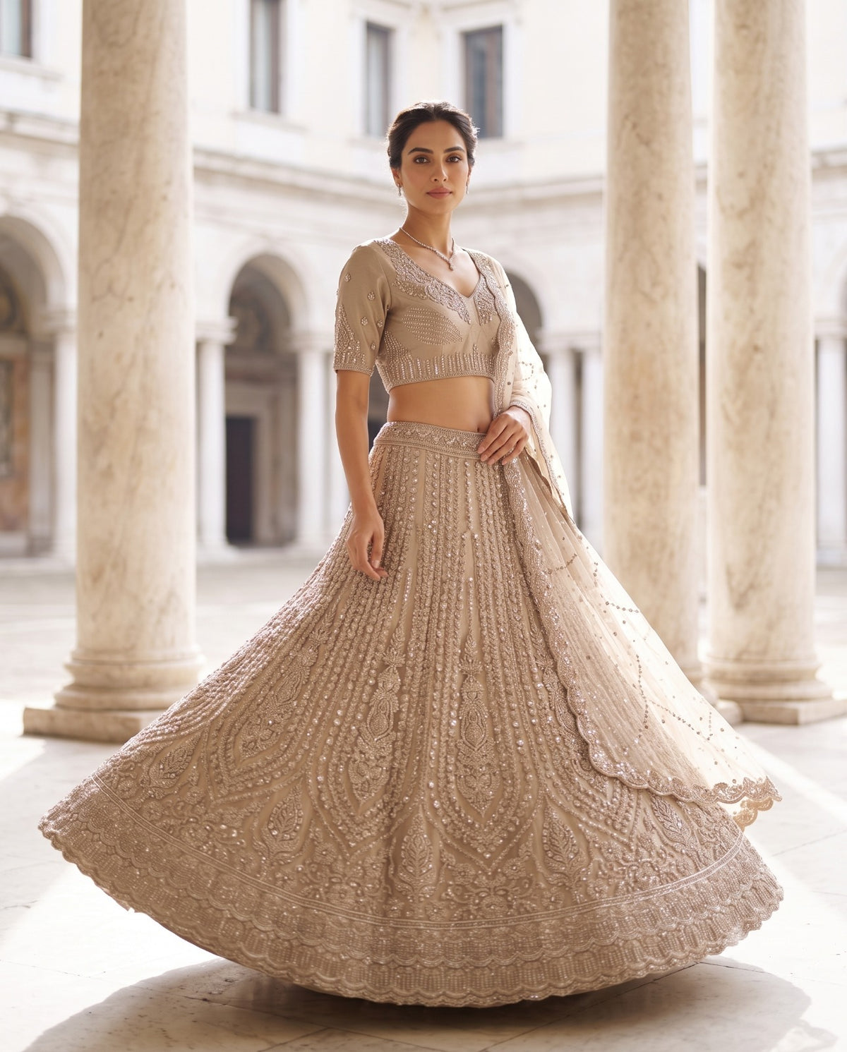 MyFashion -REET Evara Embroidery Sequence Beads Work Net Lehenga Choli