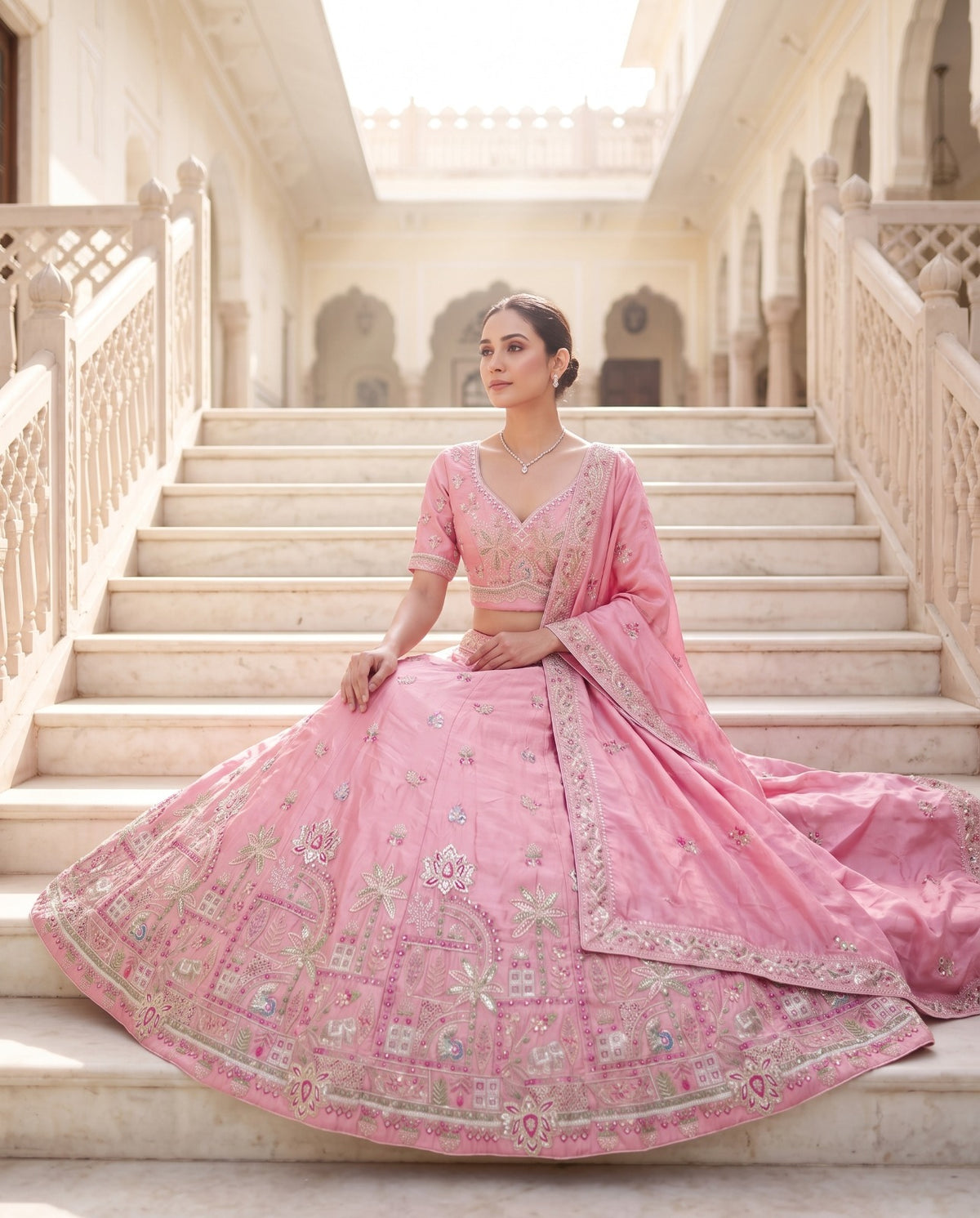 MyFashion -REET Lavanya Sequence Thread Work Russian Silk Lehenga Choli