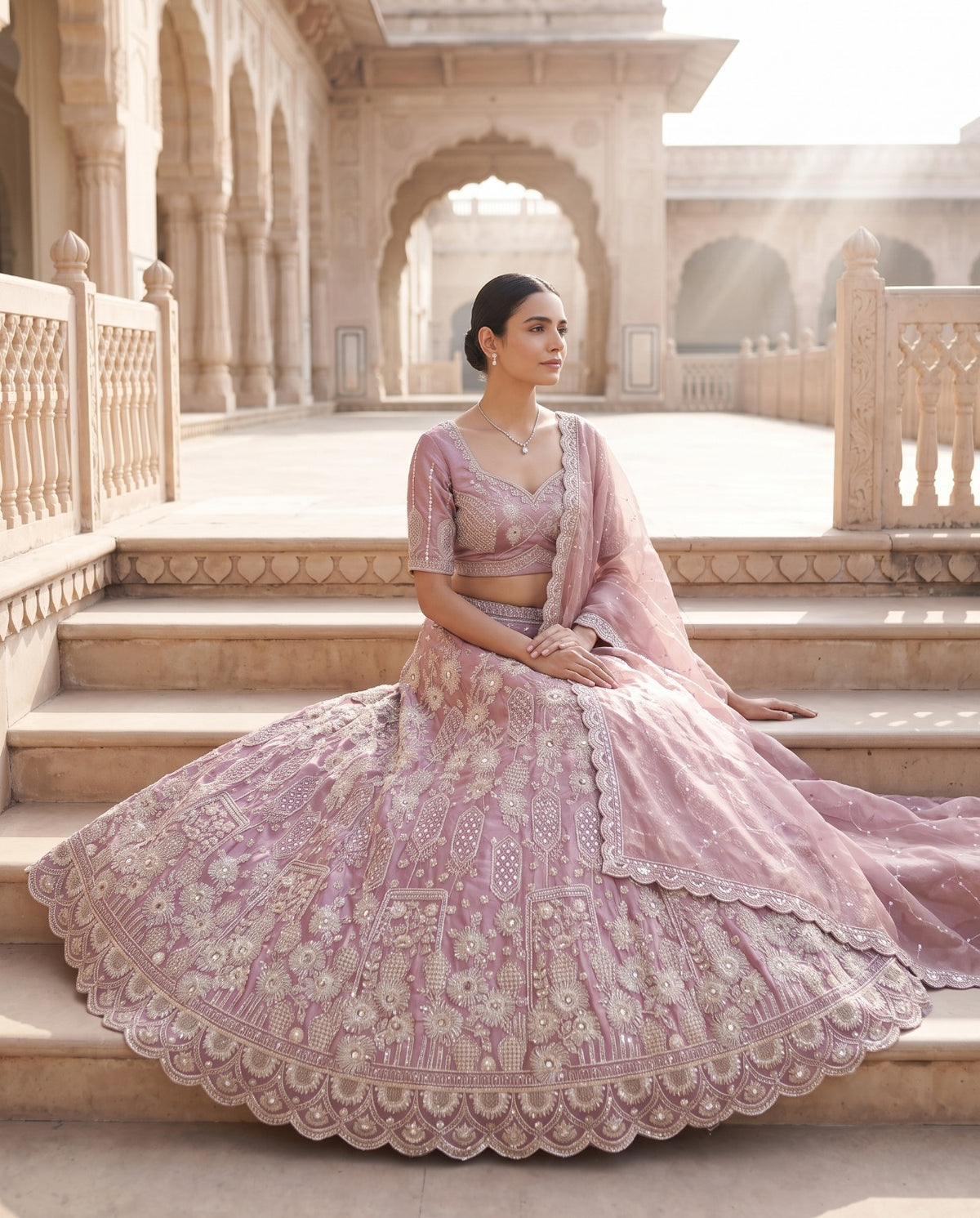 MyFashion -REET Aavya Sequin Zardozi Tissue Silk Lehenga Choli