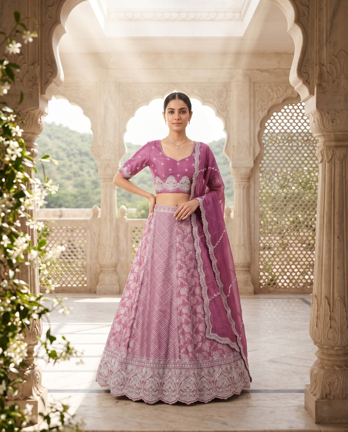 MyFashion -REET Tara Sequin Zari Work Banarasi Silk Lehenga Choli