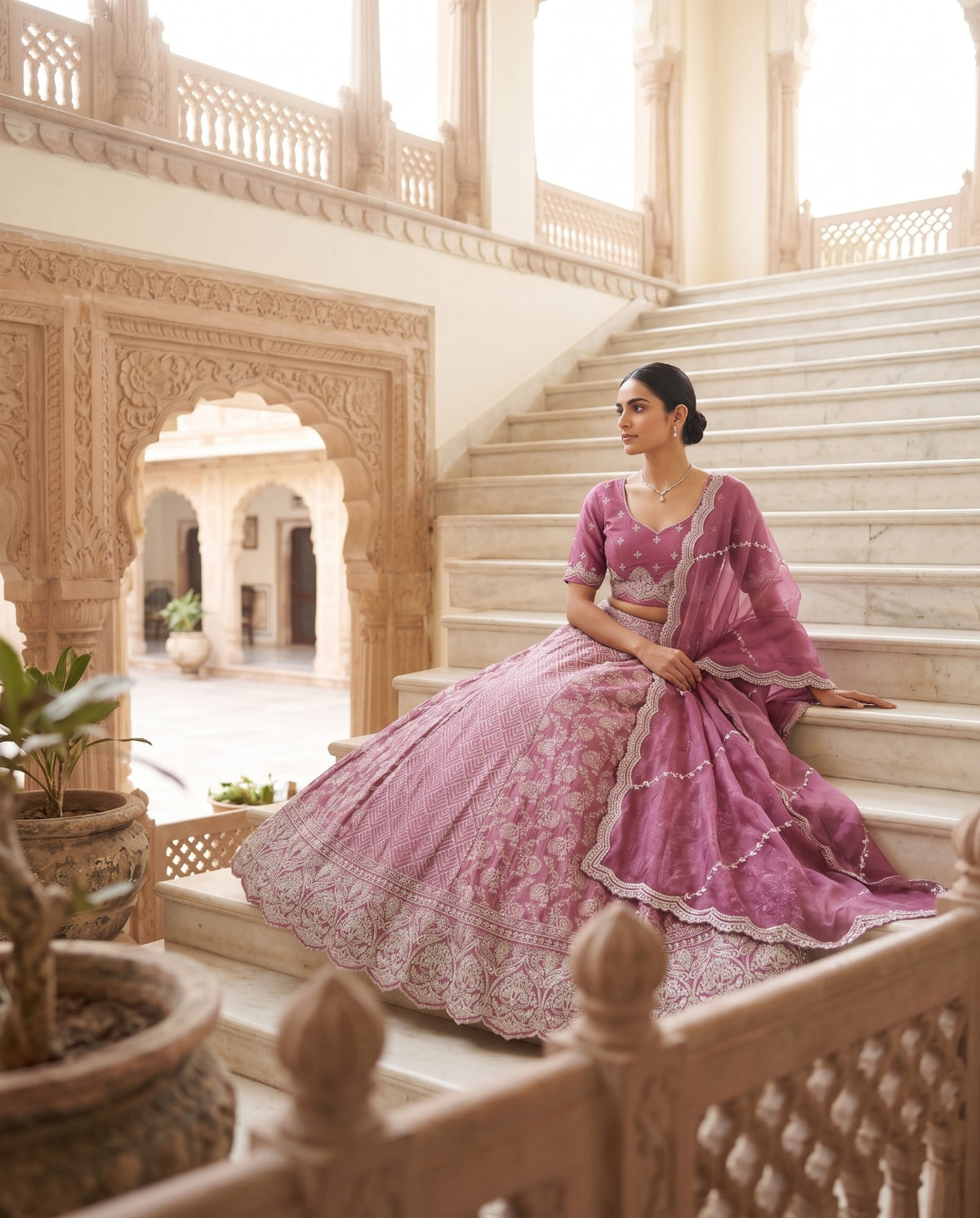 MyFashion -REET Tara Sequin Zari Work Banarasi Silk Lehenga Choli