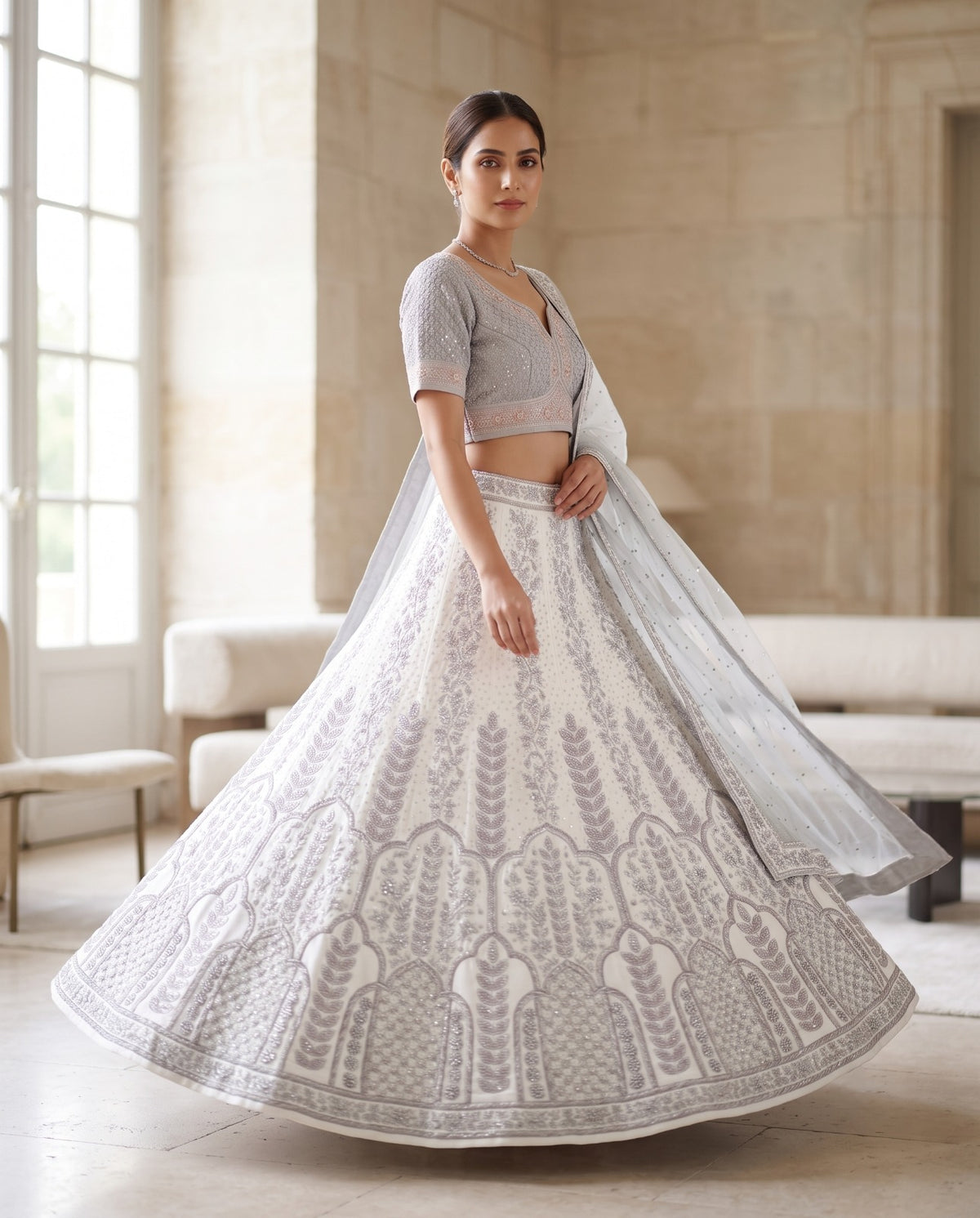 MyFashion -REET Ziya Digital Print Crystal Work Silk Lehenga Choli