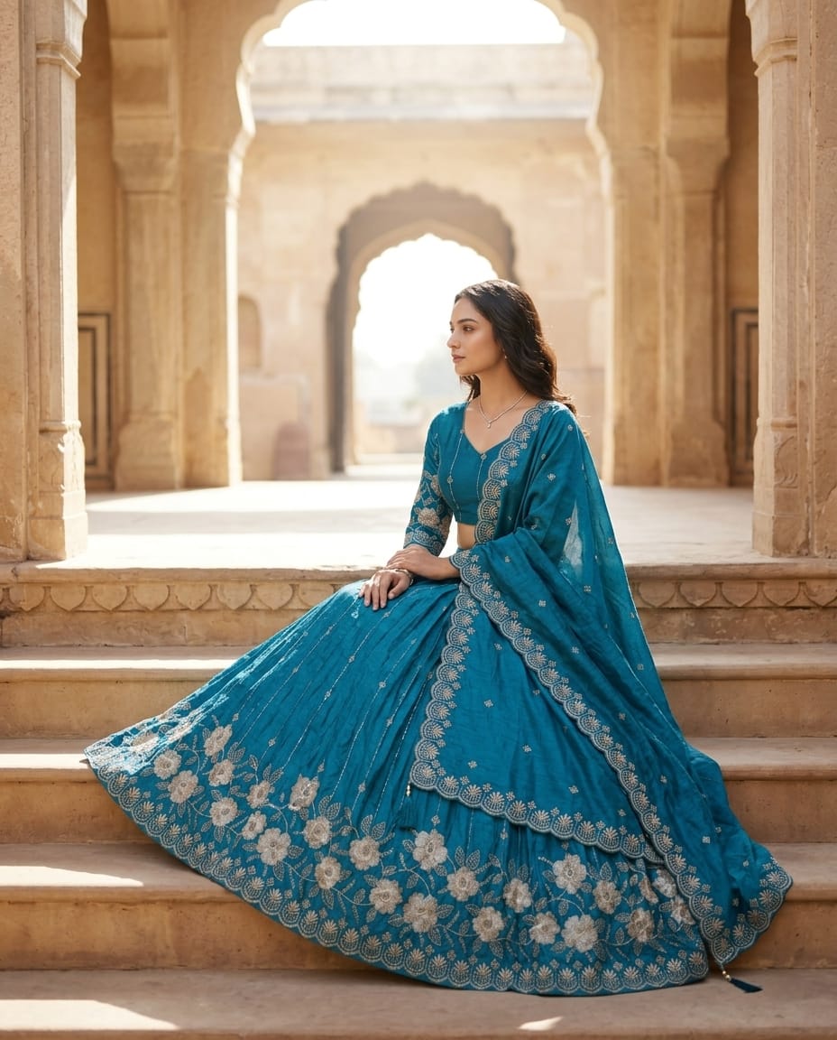 MyFashion -REET Amaira Zari Resham Thread Work Silk Lehenga Choli
