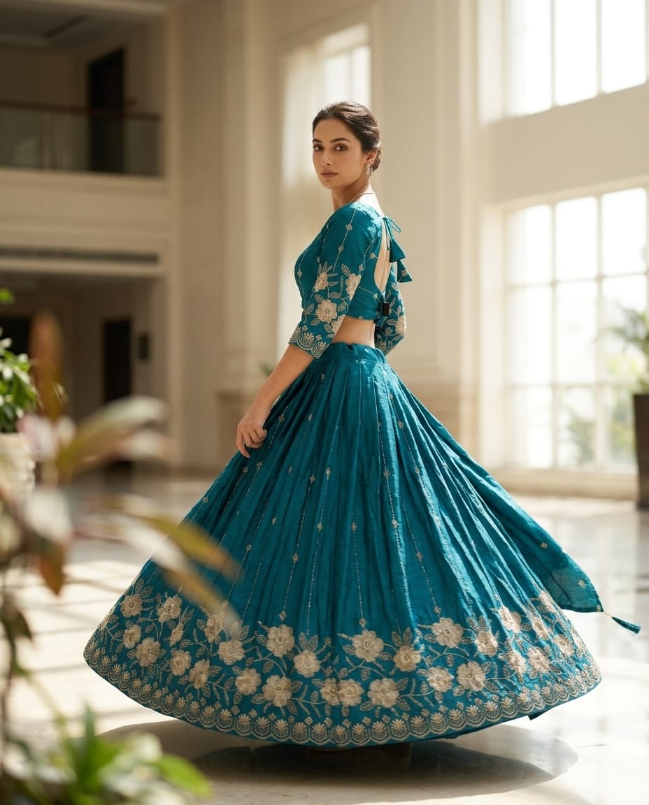 MyFashion -REET Amaira Zari Resham Thread Work Silk Lehenga Choli