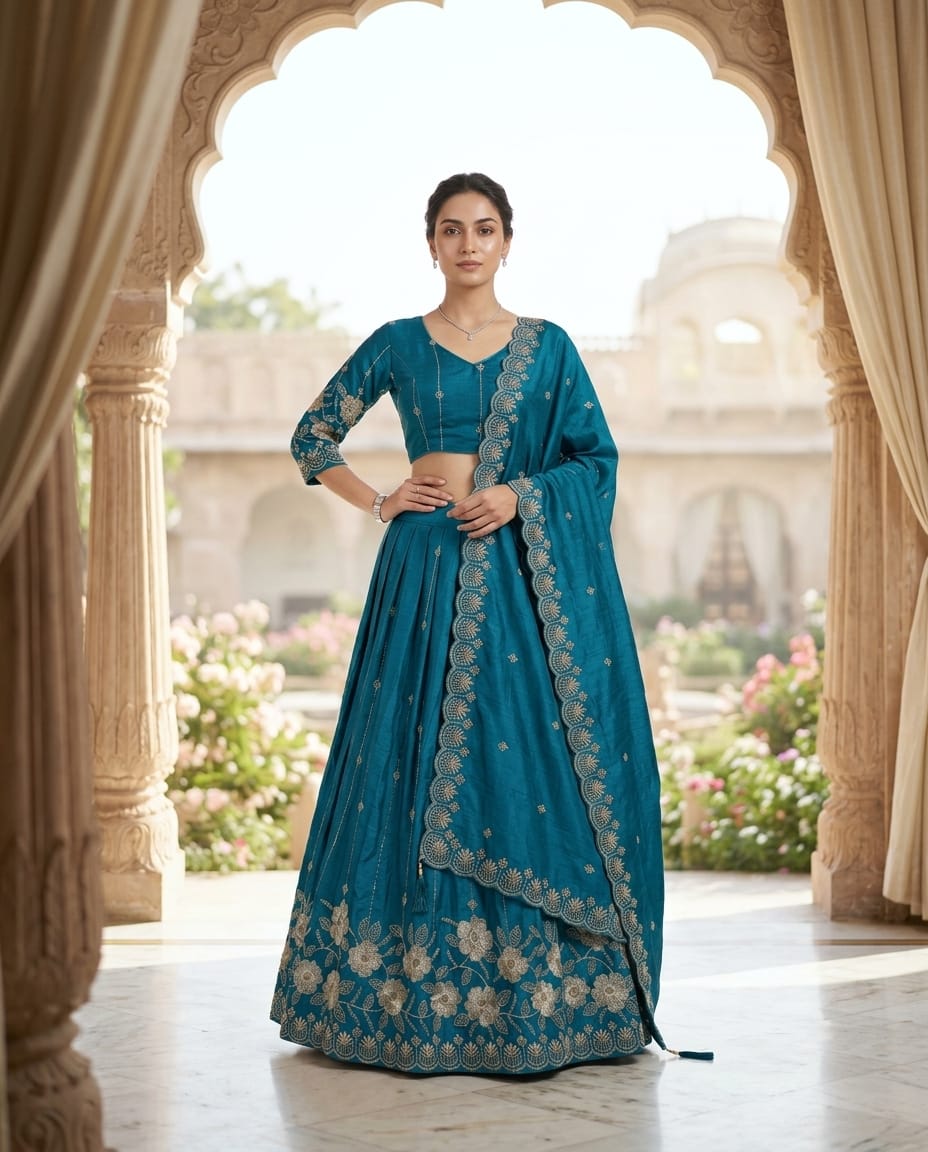 MyFashion -REET Amaira Zari Resham Thread Work Silk Lehenga Choli