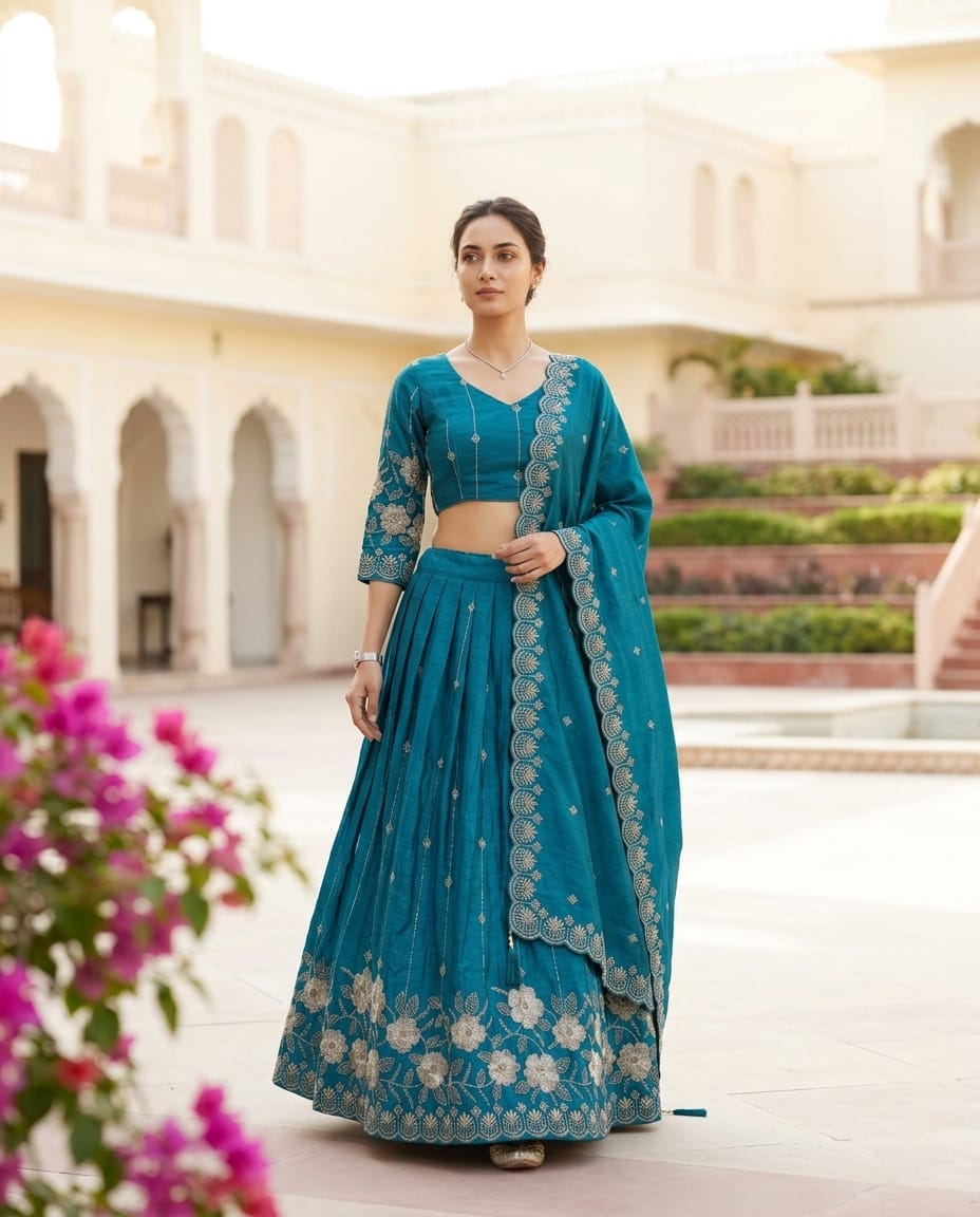 MyFashion -REET Amaira Zari Resham Thread Work Silk Lehenga Choli