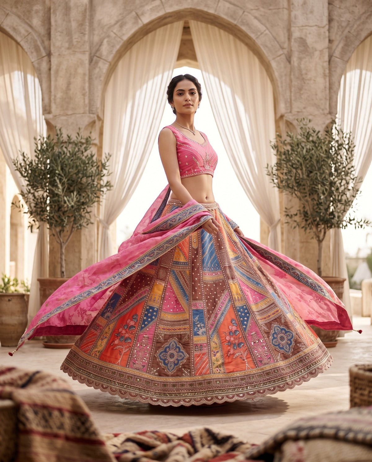 MyFashion -REET Aarzoo Sequence Thread Mirror Work Lehenga Choli