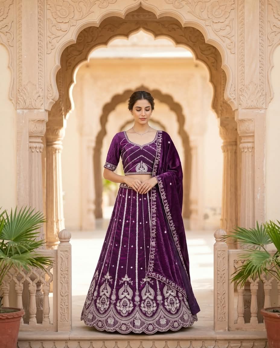 MyFashion -REET Ruhe Beads 01 Cut Dana Diamond Zardozi Work Lehenga Choli
