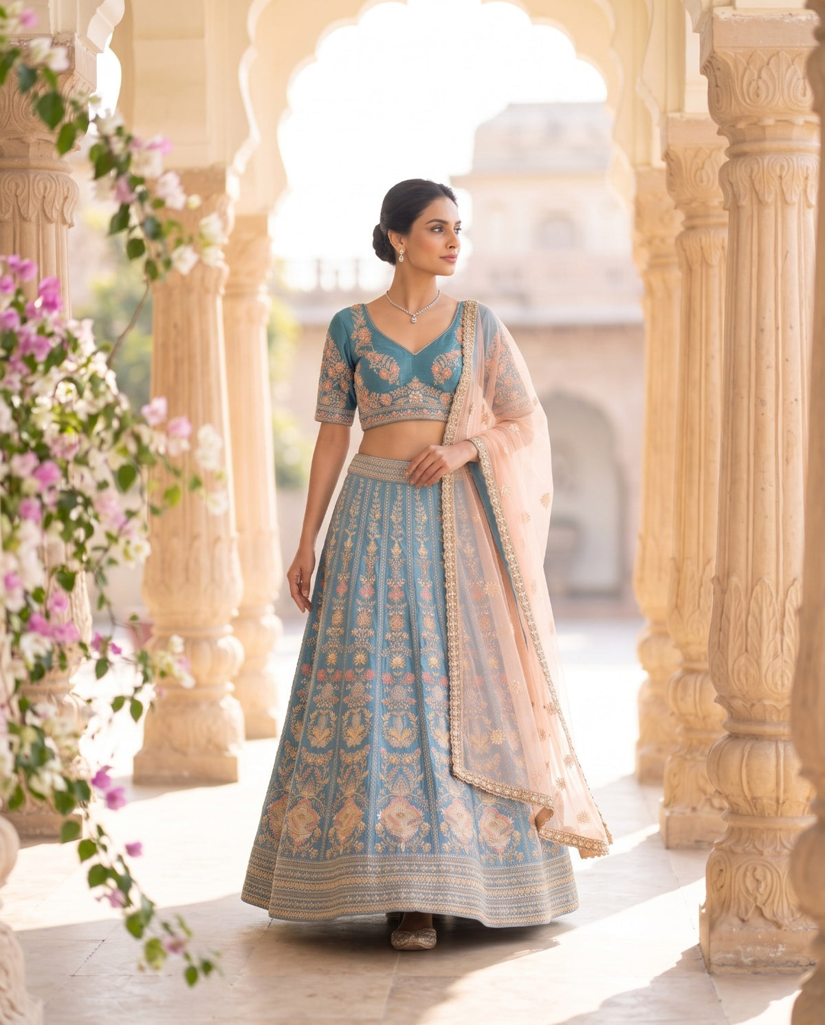 MyFashion -REET Adaa Zari Beads Sequins Silk Lehenga Choli