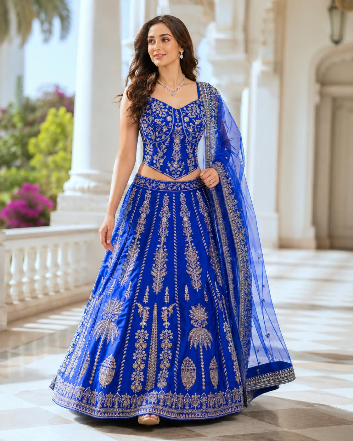 MyFashion -REET Zareen Sequin Zari Cut Dana Work Lehnga Choli