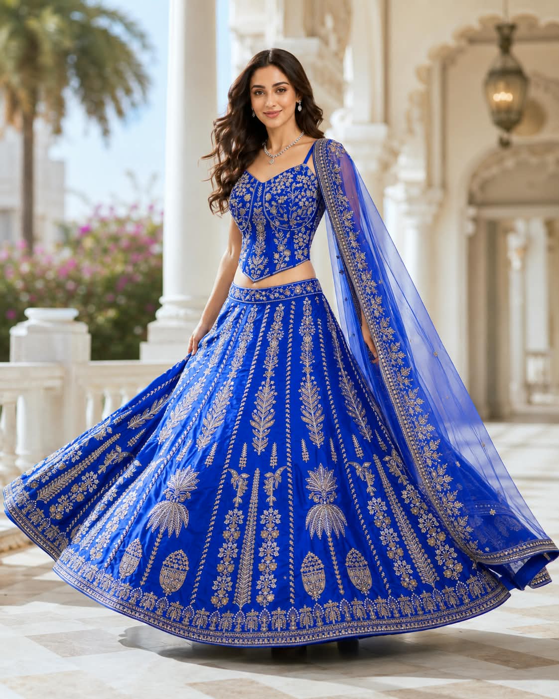 MyFashion -REET Zareen Sequin Zari Cut Dana Work Lehnga Choli