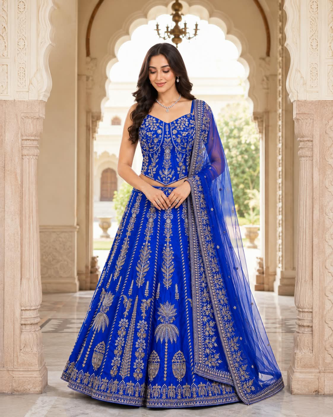 MyFashion -REET Zareen Sequin Zari Cut Dana Work Lehnga Choli