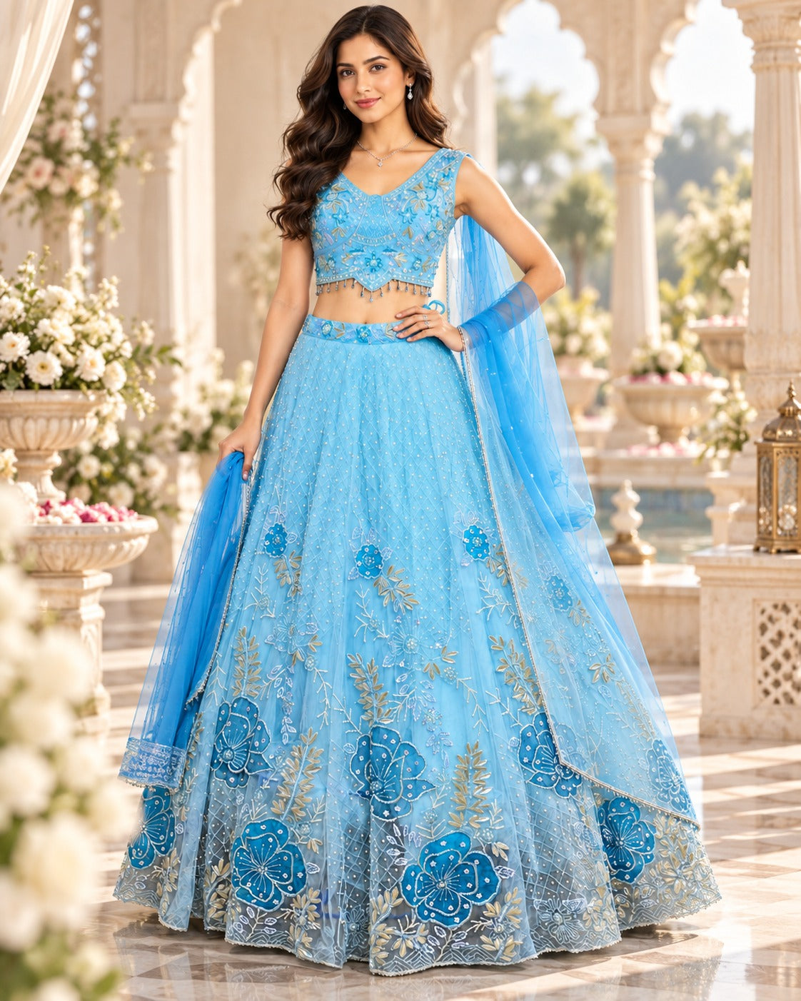 MyFashion -REET Noor Sequence Beads Thread Work Lehenga Choli
