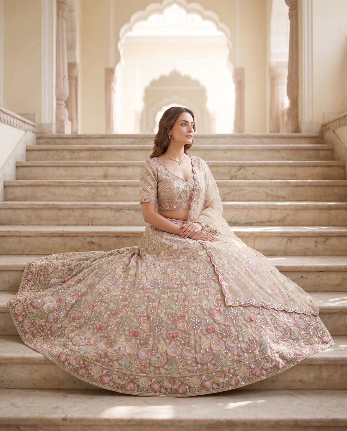 MyFashion -REET Aaraaya Sequin Cut Dana work Semi-Stitched Lehenga Choli