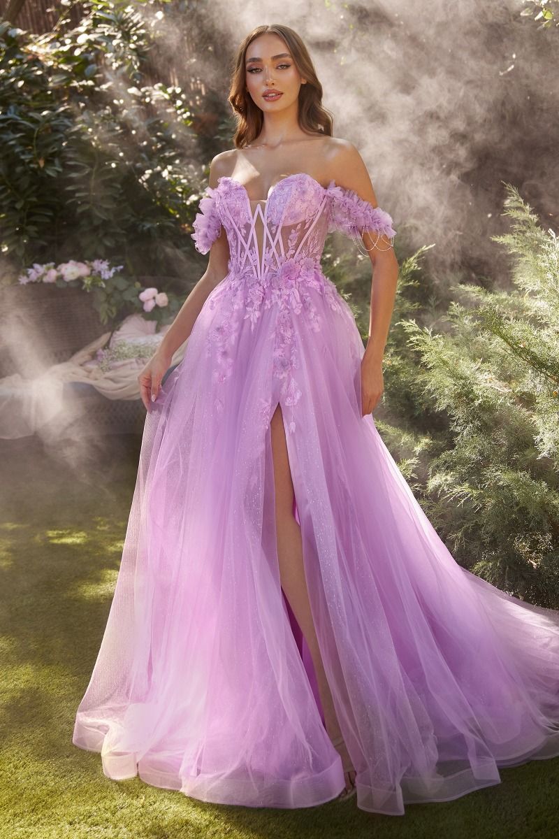 Andrea and Leo -A1237 Off Shoulder A-Line Dress