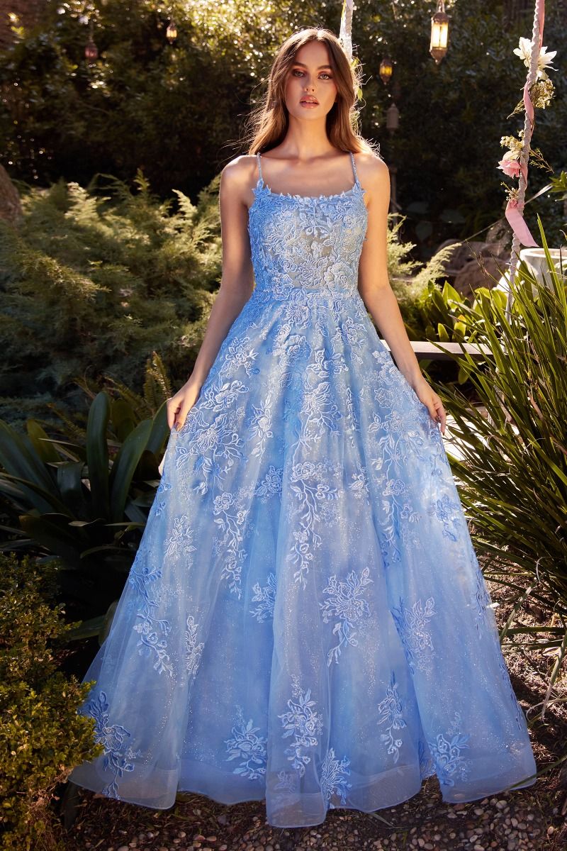Andrea And Leo -A1248 Embroidered A-Line Scoop Neck Gown