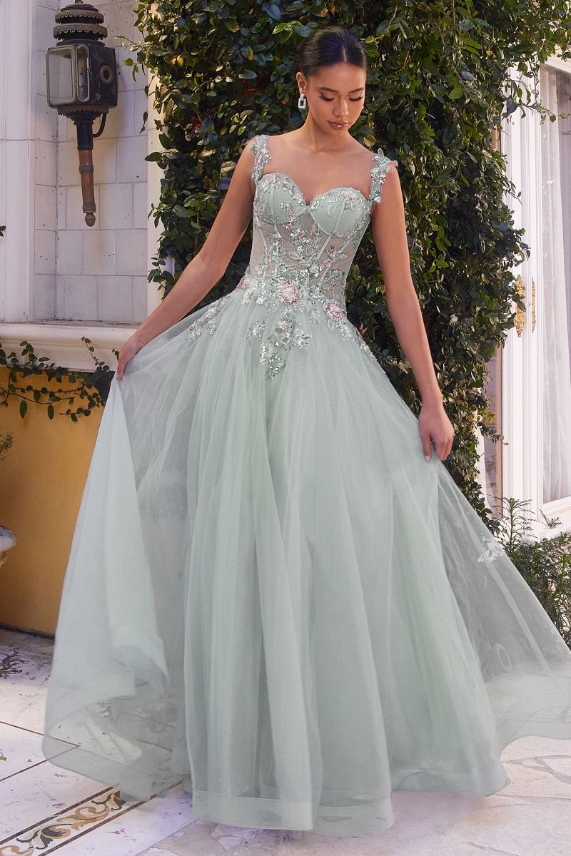 Andrea And Leo -A1258 Embellished Corset Bodice Tulle Ball Gown