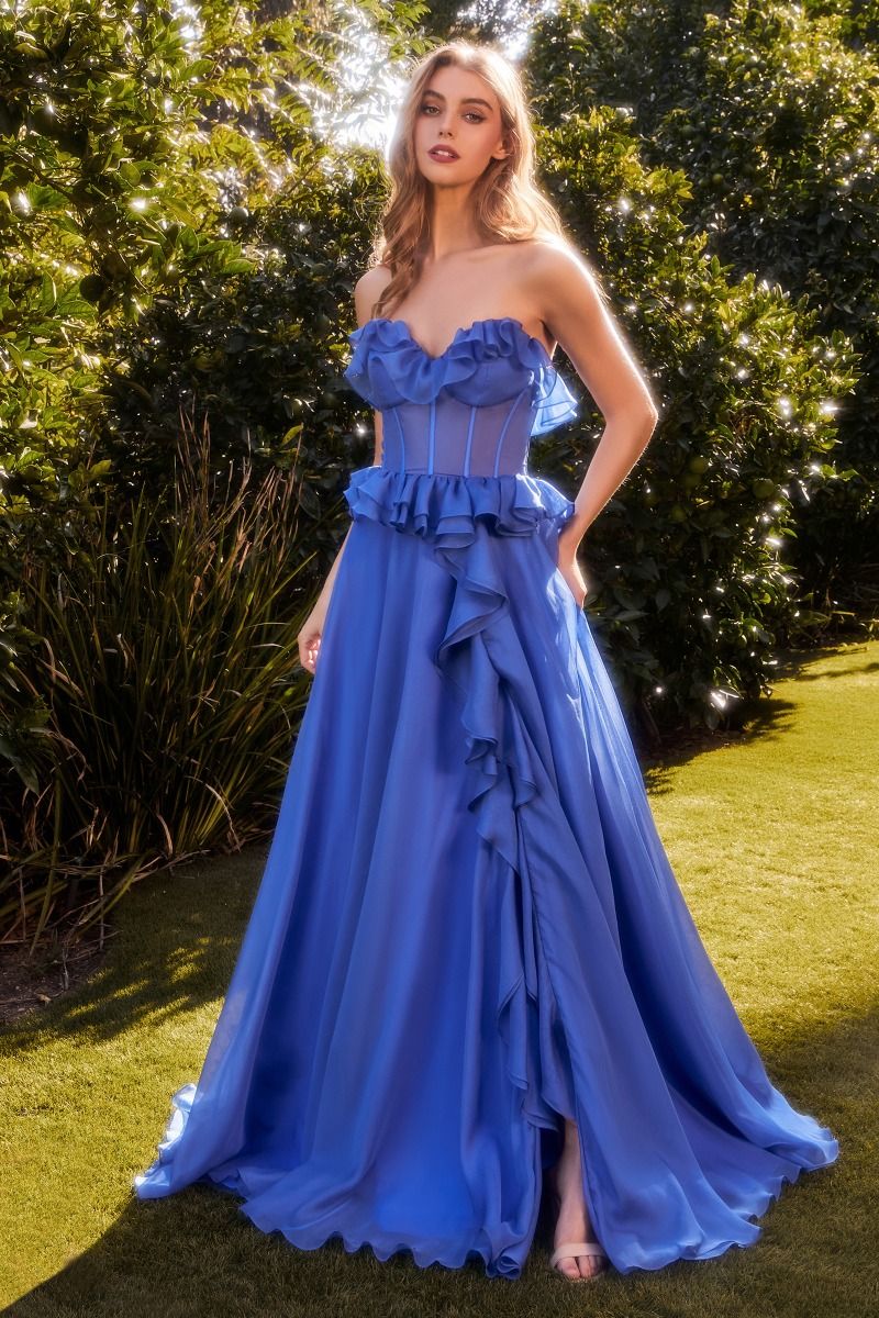 Andrea And Leo -A1341 Strapless Ruffle A-Line Dress