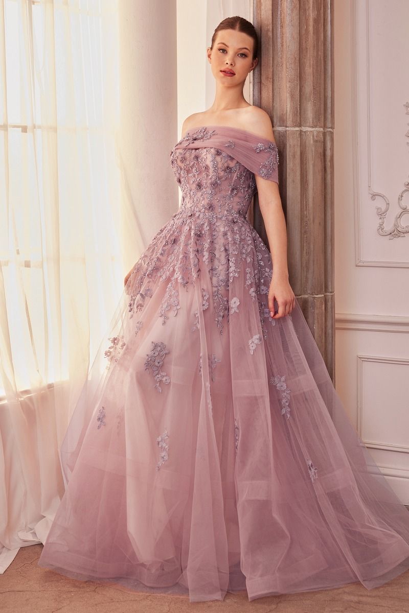 Andrea And Leo -A1348 Floral Off Shoulder Ball Gown