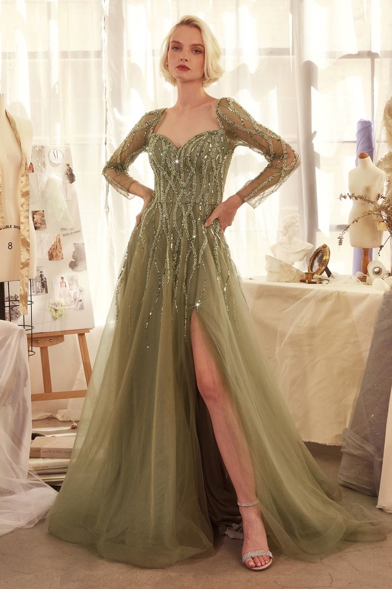 Andrea and Leo -A1367 Sweetheart Sequin Embellished A-Line Dress