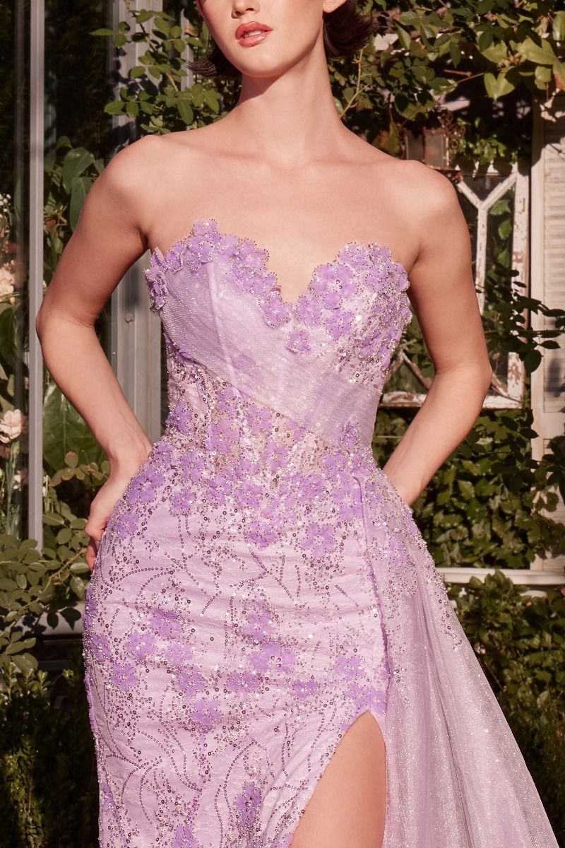 Andrea and Leo -A1379 Sweetheart Neck With Floral Prom Gown