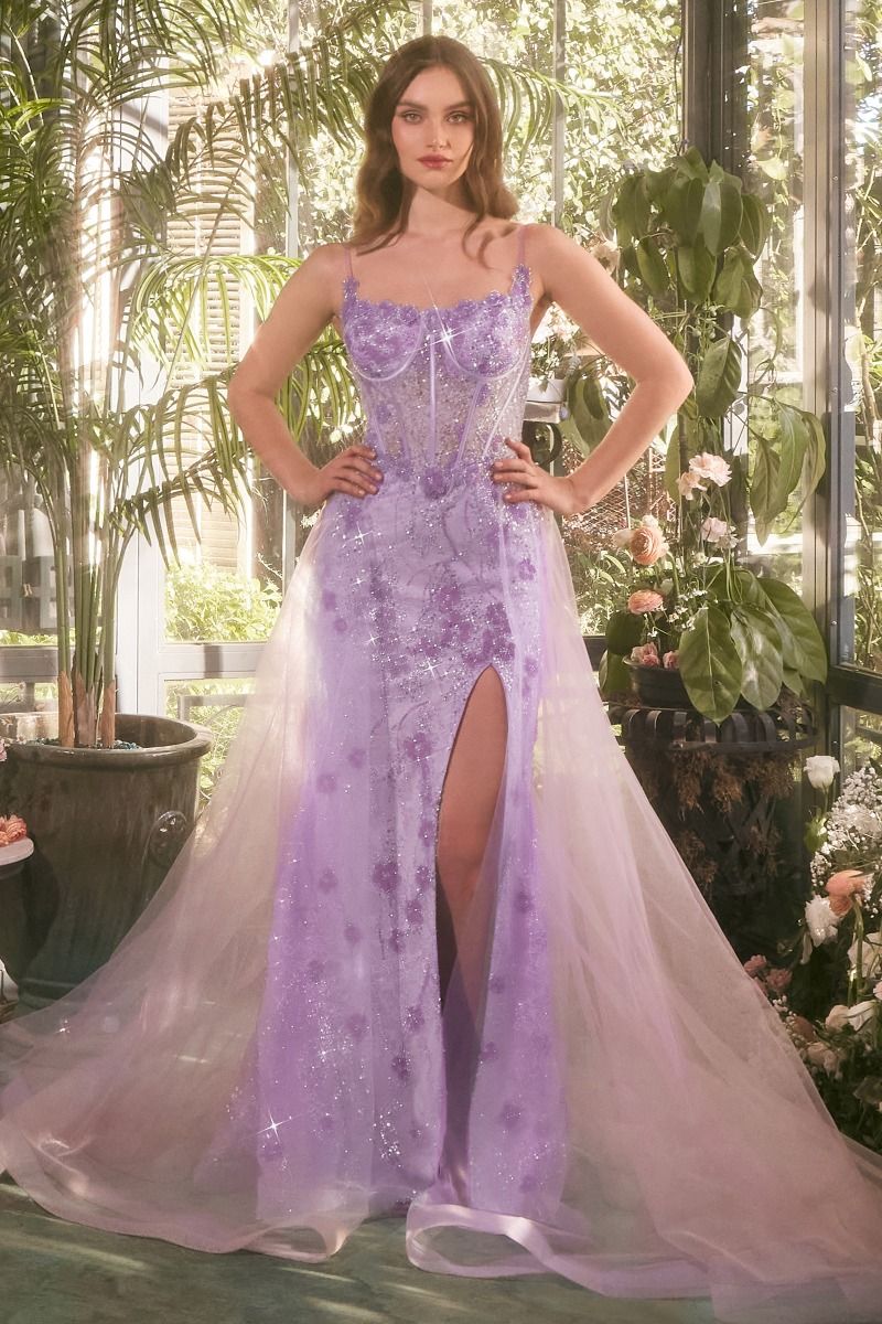 Andrea and Leo -A1382 Glitter embellished & layered tulle gown