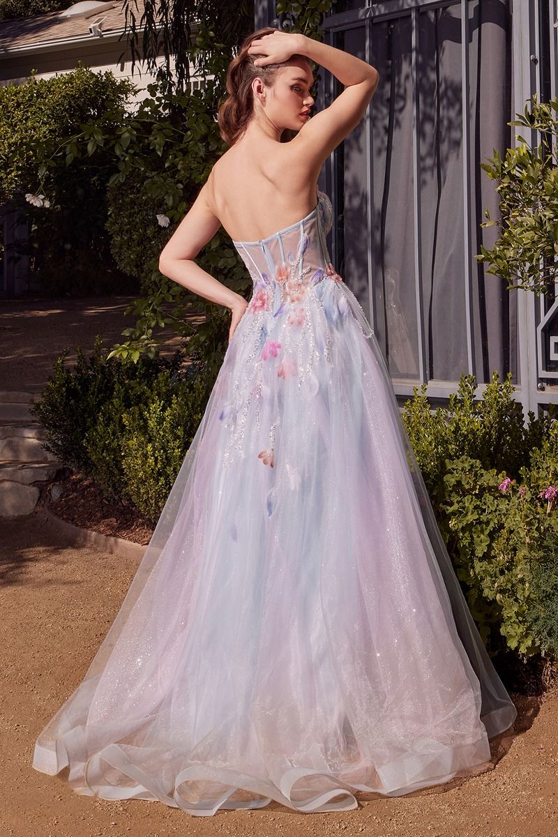 Andrea and Leo -A1383 Floral A-line Ball Gown