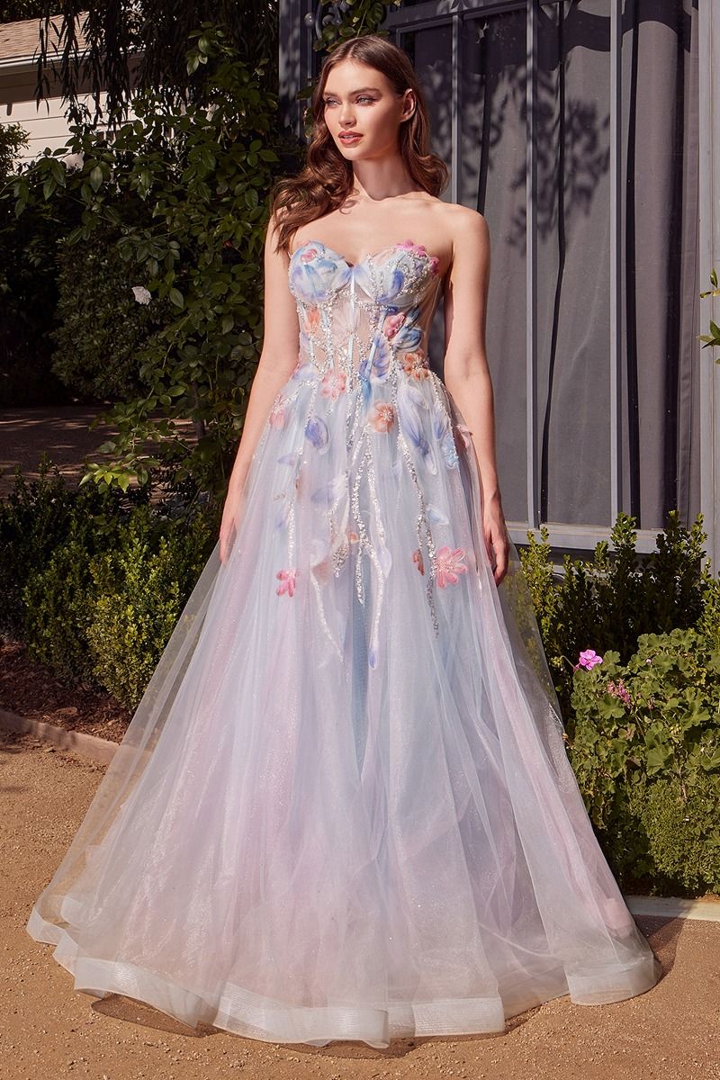 Andrea and Leo -A1383 Floral A-line Ball Gown