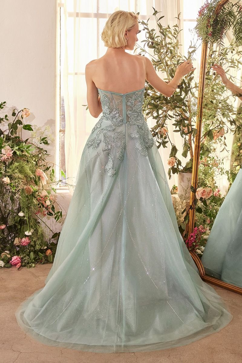 Andrea and Leo -A1387 Strapless Embellished Tulle Ball Gown