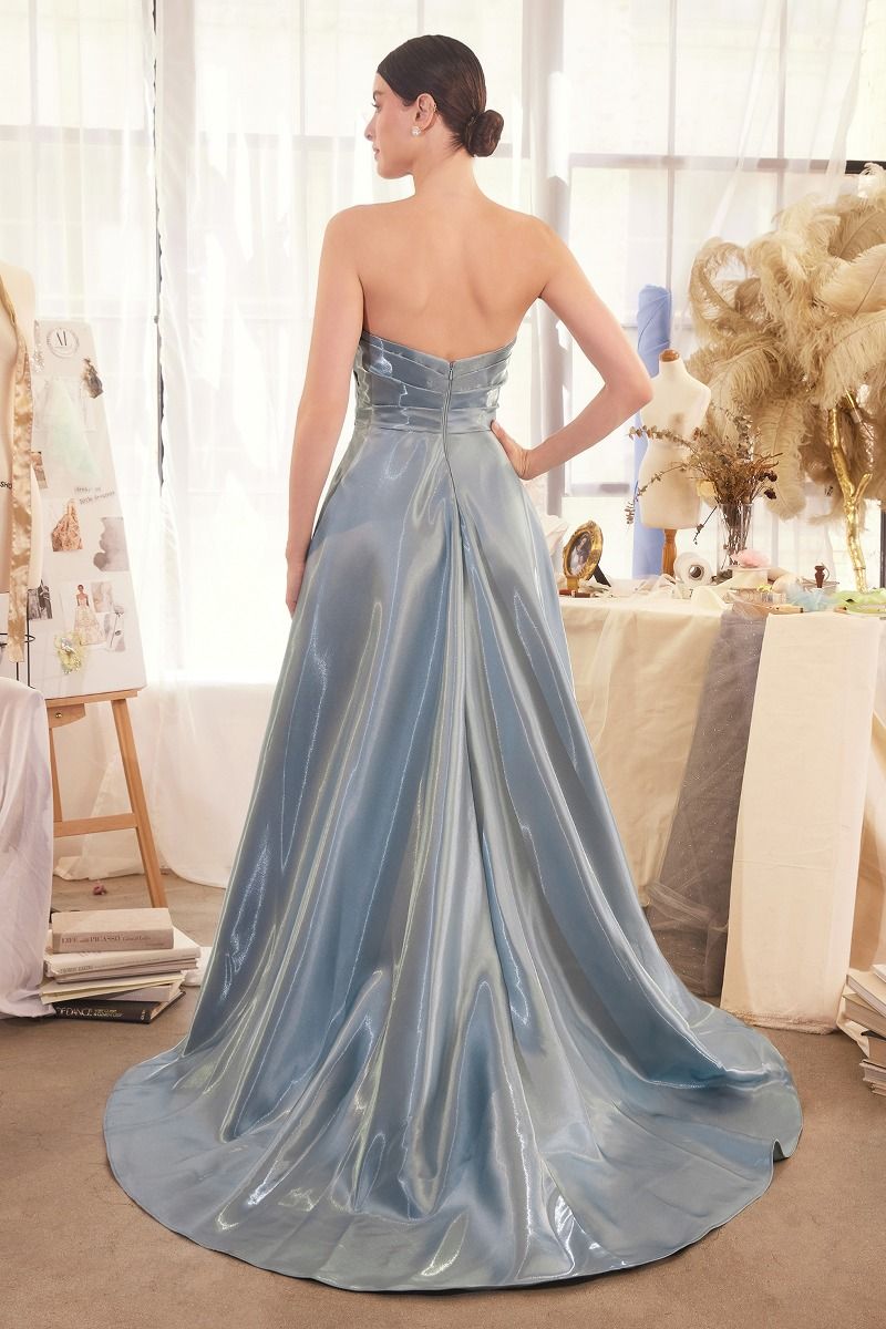 Andrea and Leo -A1439 Strapless Neck Pleated A-Line Prom Gown