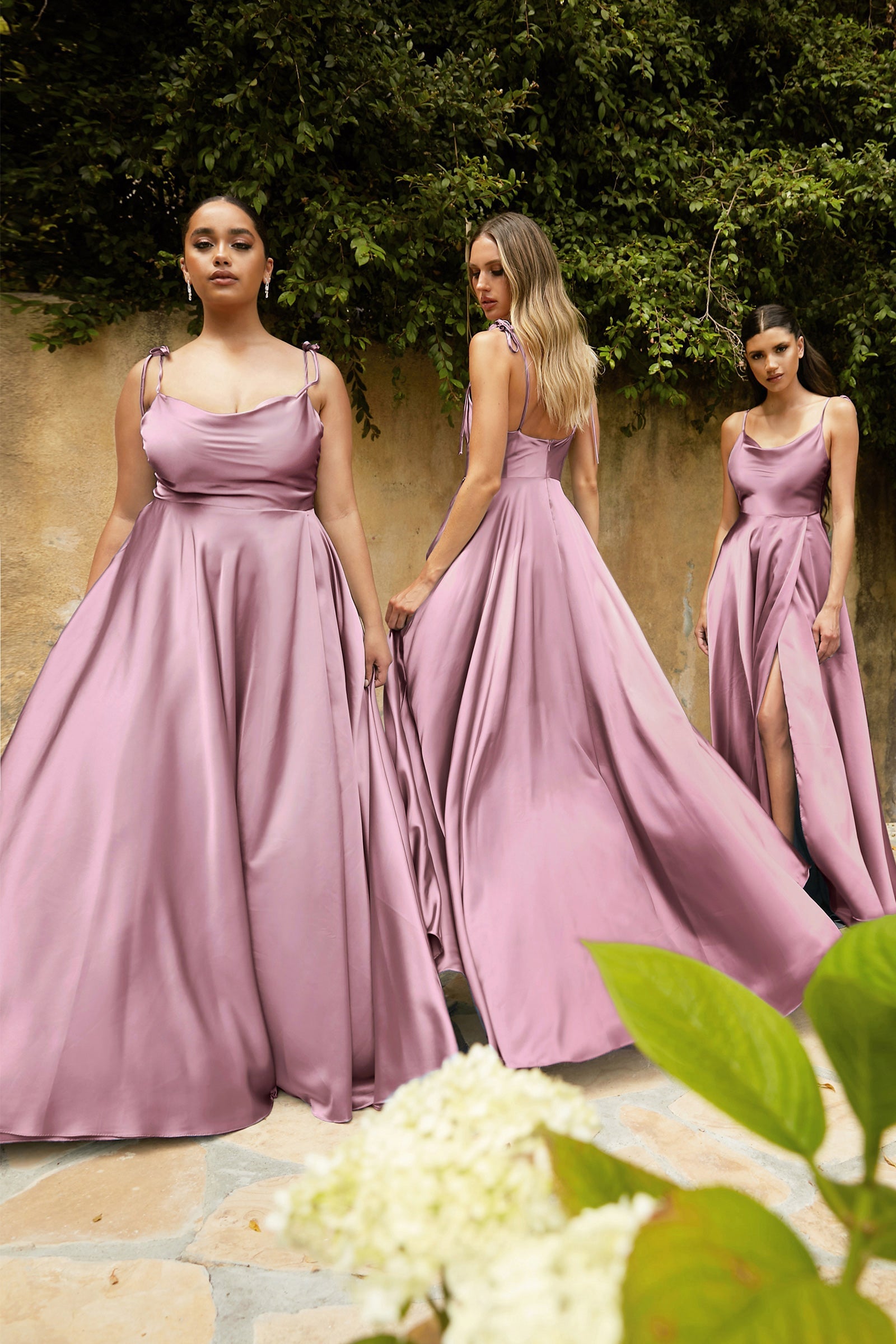 Satin A-Line Dress-02 by Cinderella Divine -BD104