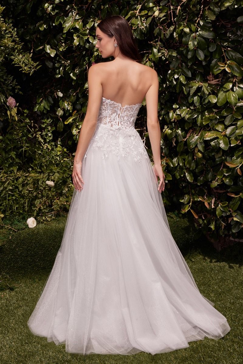 Cinderella Divine -C148W Strapless Laced A-Line Wedding Dress