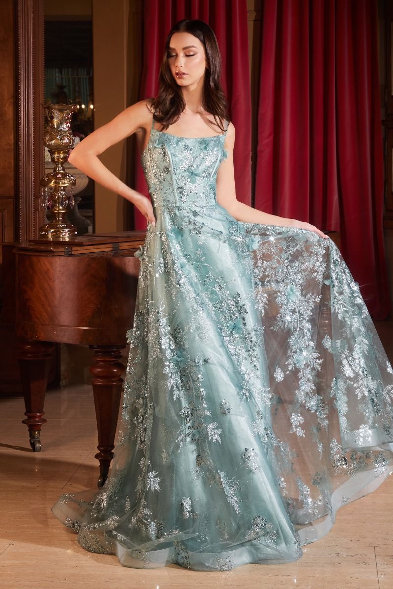 Cinderella Divine -CB144 Sleeveless Scoop A-Line Prom Gown