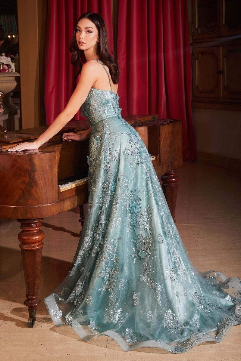 Cinderella Divine -CB144 Sleeveless Scoop A-Line Prom Gown
