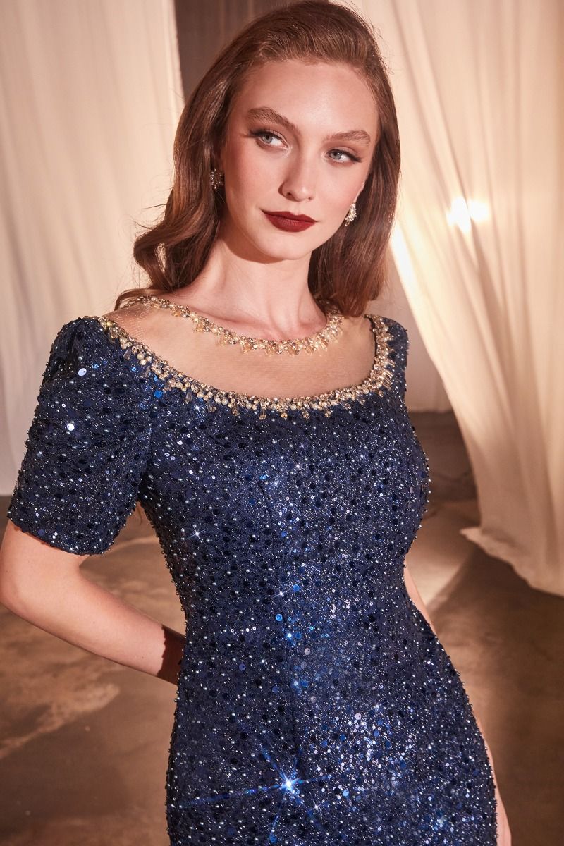 Cinderella Divine -CB151 Fitted Sequin Prom Sheath Dress