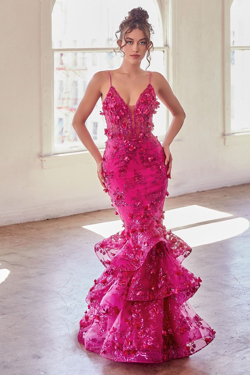 Cinderella Divine -CC2288 Plunging Mermaid Prom Gown
