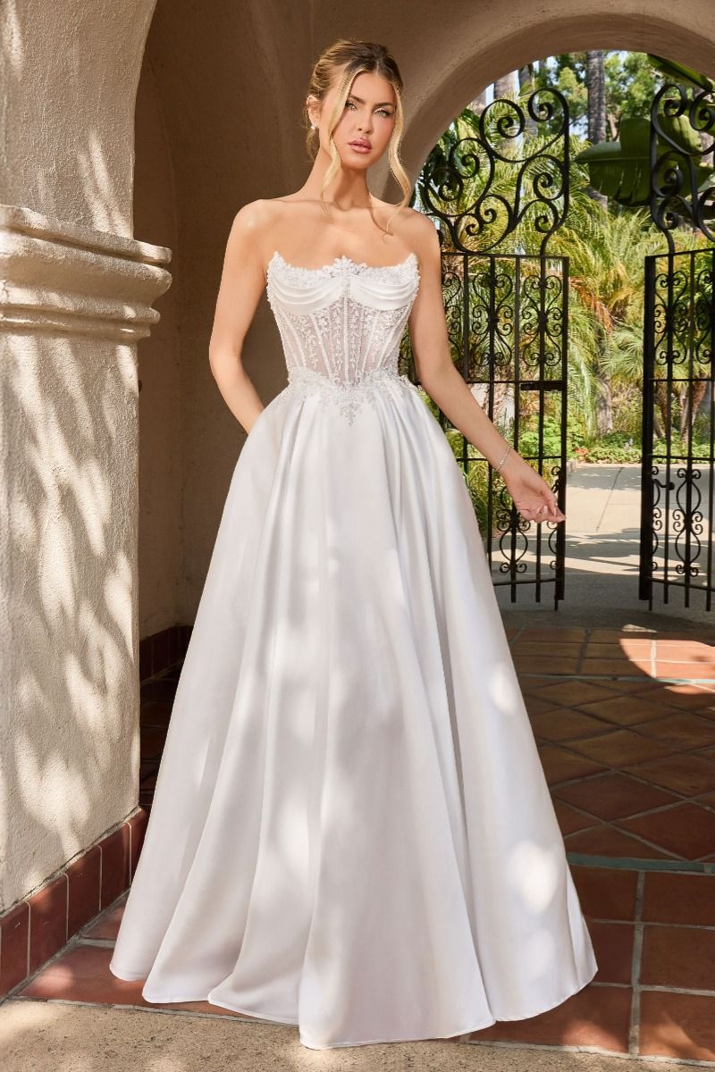 Cinderella Divine -CC511W Embroidered Corset A-line Bridal Dress