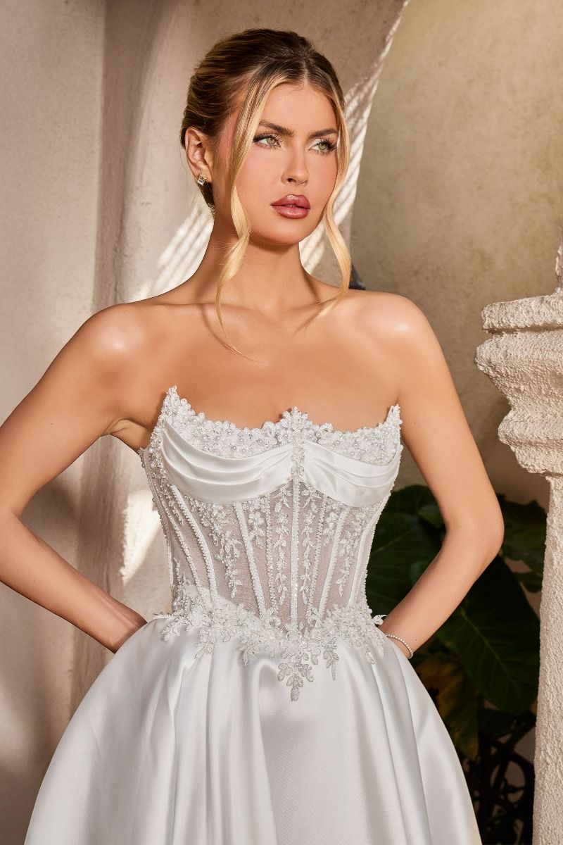Cinderella Divine -CC511W Embroidered Corset A-line Bridal Dress