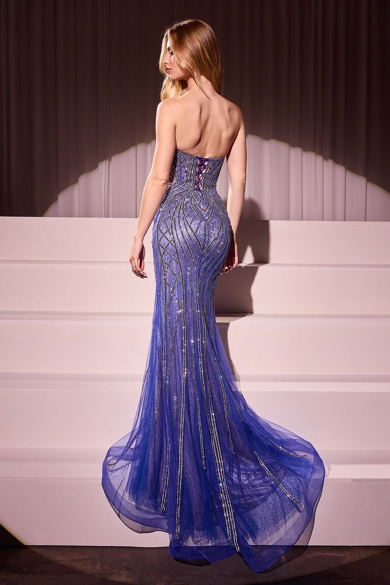 Cinderella Divine -CC6018 Strapless Embellished Mermaid Dress