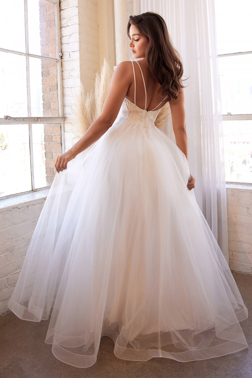 Clearance Sale Layered Tulle Bridal Gown By Cinderella Divine -CD0154WCL