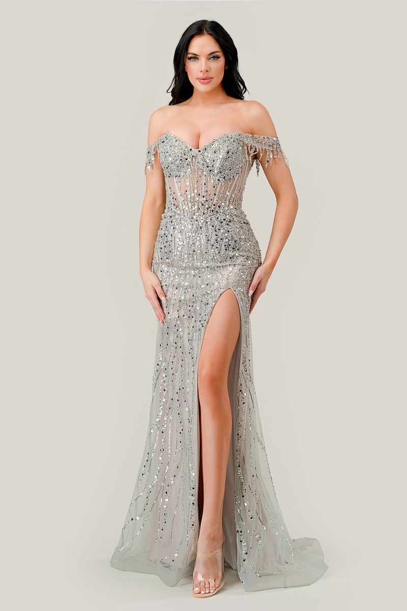 Sequin Off The Shoulder Dress 01 By Cinderella Divine -CD0203