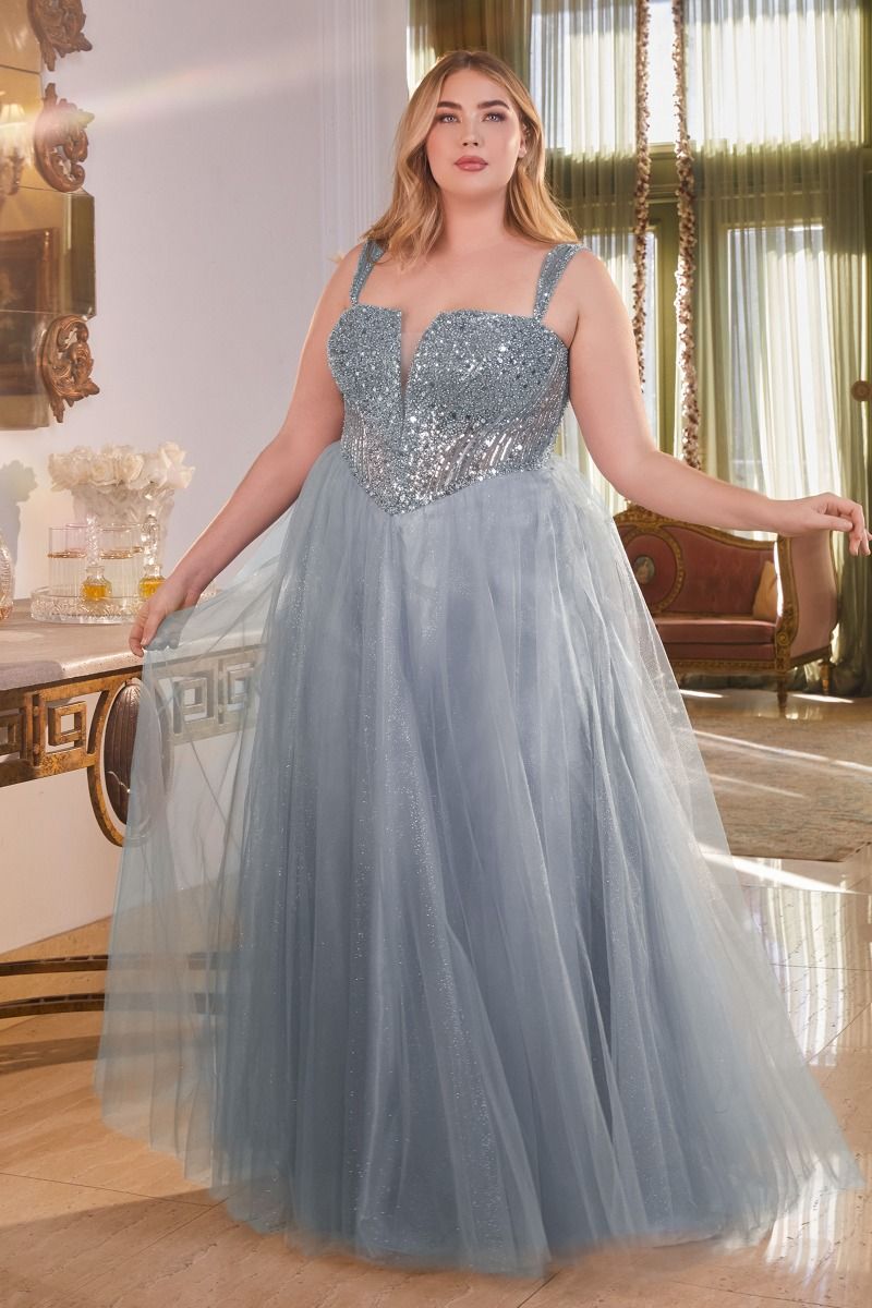 Cinderella Divine -CD0217C Curved Embellished A-Line Dress