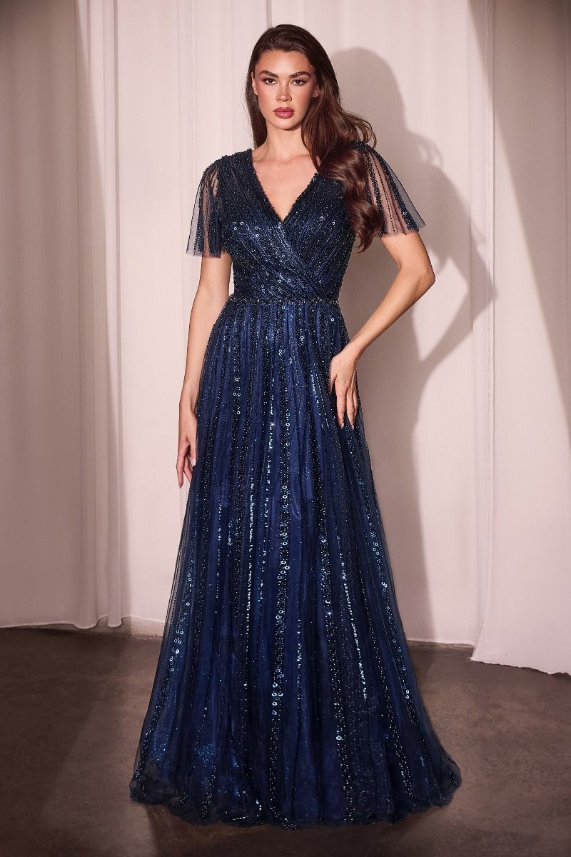 Clearance Sale Cinderella Divine -CD0241CL Embellished Sequin A-Line Dress