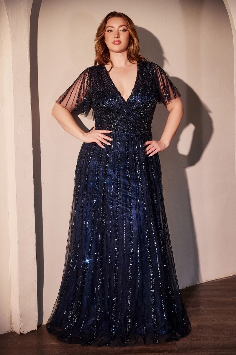 Clearance Sale Cinderella Divine -CD0241CL Embellished Sequin A-Line Dress