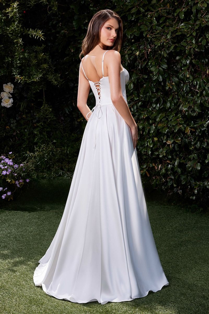 Cinderella Divine -CD337W Satin A-Line Bridal Dress