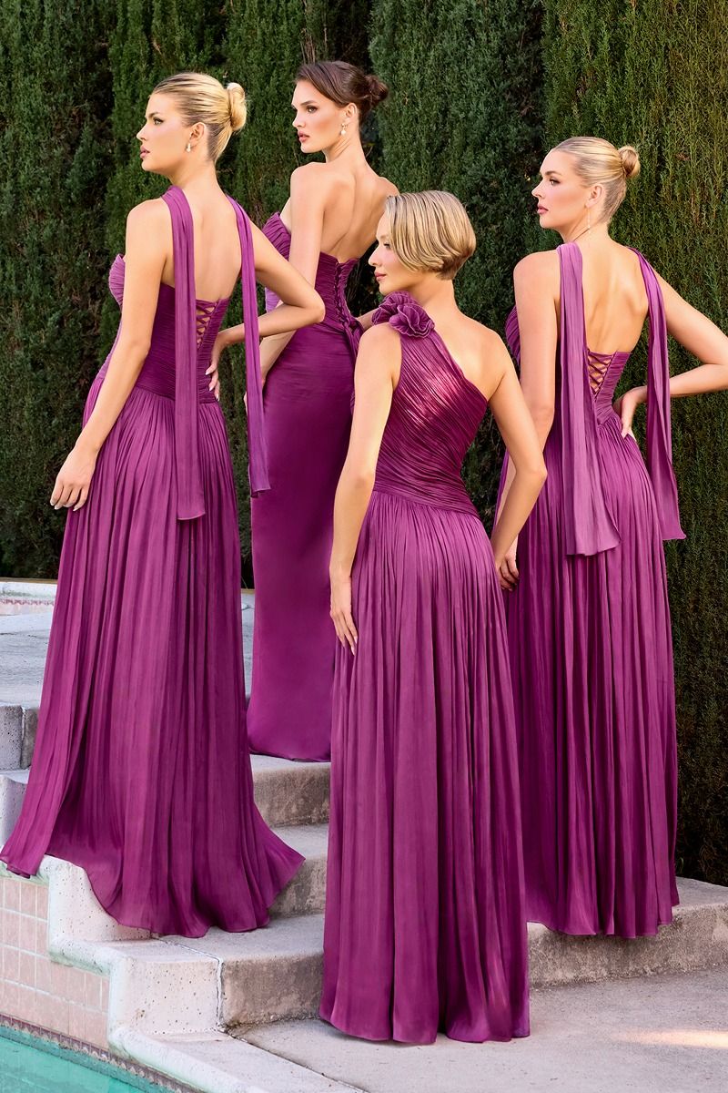 Cinderella Divine -CD411 Chiffon Fitted Sweetheart Slit Gown