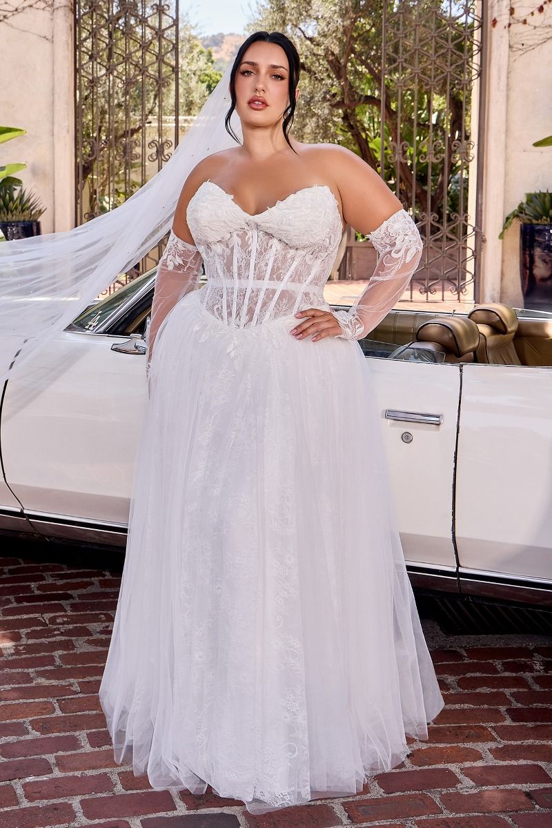 Cinderella Divine -CD717W Embroidered Lace Sweetheart Wedding Gown