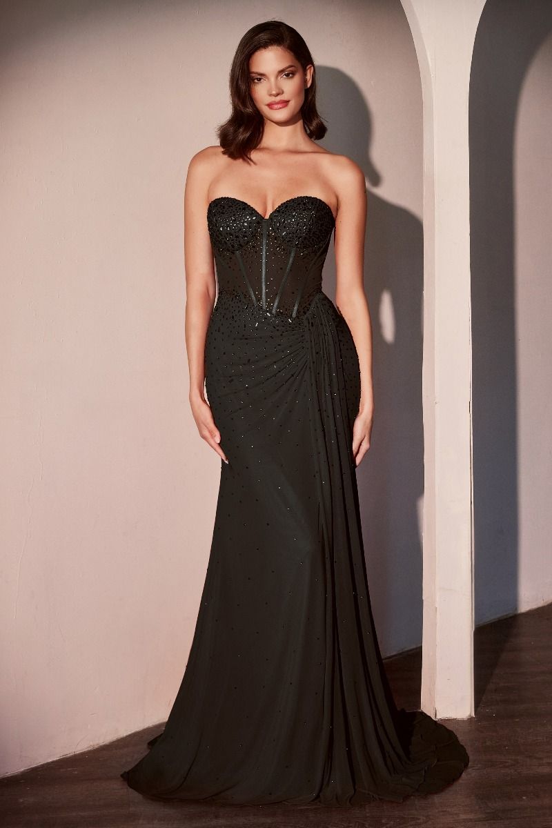 Cinderella Divine -CD770 Strapless Sweetheart Rhinestone Prom Dress