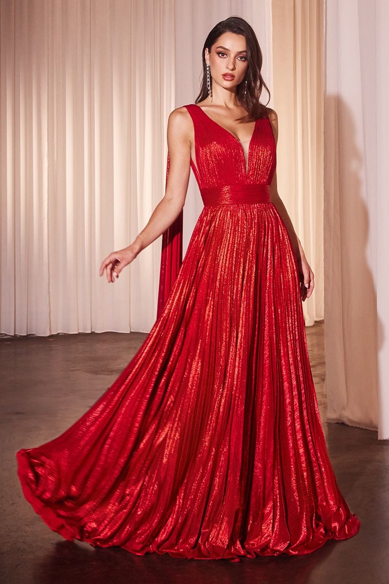 red sequin a line dress Ava Presley 38332 RED Sequin and Tulle Ballgown RED / 0